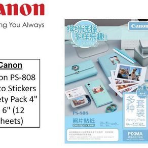 Canon PS-808 Photo Stickers Variety Pack 4  X 6  (12 sheets)