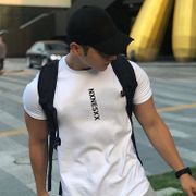 Fitness Fashion Brand Quick-Drying Exercise Short Sleeves Men's T-shirt Slim Fit round Neck Breathable Bottoming Shirt Casual Running Training Clothes Sports T-shirt