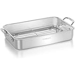Cuisinart 7117-14RR Lasagna Pan with Stainless Roasting Rack Silver 14-Inch