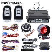 Easyguard PKE car alarm system remote lock unlock remote engine start push button start stop remote trunk release shock alarm