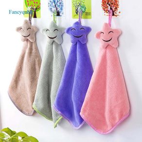 Fancyqube Kitchen Bathroom Star Hand Towel Soft Child Wipe Cute Towels