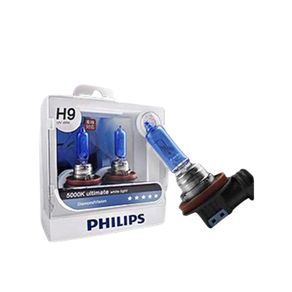 TAP12020 Original PHILIPS Blue Diamond Vision H9 with 5000K Bright White Light Bulb Pair
