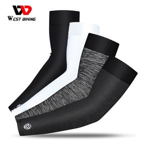WEST BIKING Ice Fabric Arm Sleeves UV Protection Summer Sport Running Cycling Driving Sunscreen Bands Outdoor Fitne