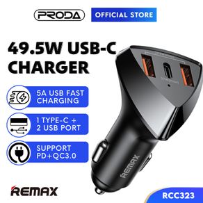 REMAX Type C Car Charger Fast Charging RCC323 Car USB Charger Car Fast Charger Car USB Socket USB Car Charger Adapter