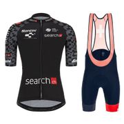 Quick Dry Mountain Bike Breathable  Short Sleeve Best Sprinter Black Cycling Jersey And Bib Shorts Set  For Men