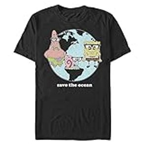 Nickelodeon Big & Tall Spongebob Squarepants Save Bob Men's Tops Short Sleeve Tee Shirt, Black, Big Tall