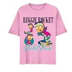 Nickelodeon Rocket Power Reggie Rocket Extreme Men's and Women's Short Sleeve T-Shirt (Pink, Small)