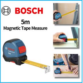 Bosch Professional 5 m tape measure (one-handed operation, belt clip, magnetic hook, two stop buttons, 27 mm nylon steel tape)