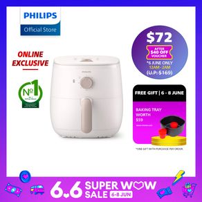 PHILIPS 3.7L Compact Airfryer 3000 Series 5-in-1 HD9100/20 -  Fry Roast Grill Bake Reheat Rapid Air Technology NutriU App