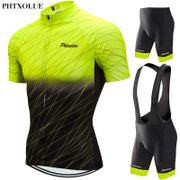 Phtxolue 2022 Cycling Set Men Cycling Clothing Short Sleeve MTB Bike Clothes Breathable Road Bicycle Wear Cycling Jersey Set