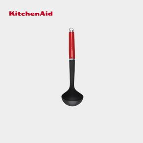 KitchenAid Nylon Cooking Ladle - Almond Cream/ Empire Red