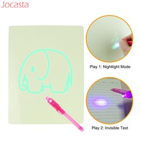 Luminous LED Draw With Light In Dark Children Toys Tablet Magic Drawing  Board Set Fluorescent Pen Educational Noctilucent Kids