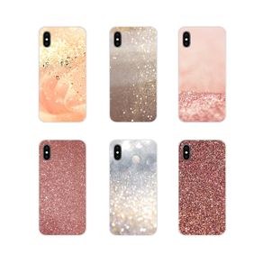 For Samsung Galaxy S4 S5 MINI S6 S7 edge S8 S9 S10 Plus Note 3 4 5 8 9 Rose Gold Glitter Accessories Phone Cases Covers