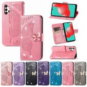 Diamond Wallet Phone Case Compatible for Apple iPhone 13 12 Mini Pro Max XR Case Glitter Bling Card Holder Flower Leather Fashion Flip Cover Wallet Case Crystal Bowknot Cover