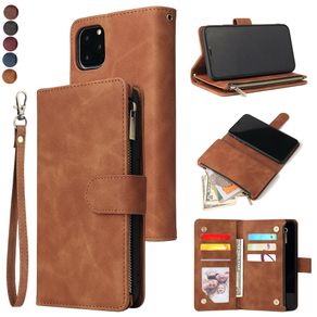 Leather Zipper Flip Case For iPhone 12 Mini 13 Pro Max Leather Card Wallet Case for iphone 11 SE 2 Xs Max Xr X 7 8 6 plus Cover