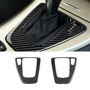 Carbon Fiber Gear Shift Lever Knob Cover Cap Trims For BMW E60 E61