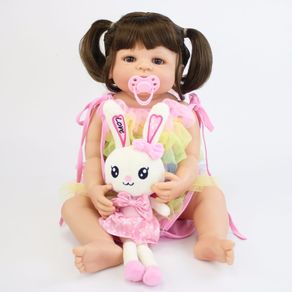 Bebe Reborn doll 57CM Full Body silicone doll Girl Reborn Baby Doll Bath Toy gift