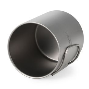 NEW🉑Lixada 50ml-750ml Titanium Double Wall Cup Water Coffee Tea Cup Mug with Foldable Handle Camping Titanium Mug Camp T