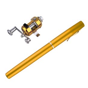 Rod Combo Pocket Telescopic Mini Rod Combo Fishing Pole Aluminum Alloy Pen Shape Rod Combo With Reel Wheel
