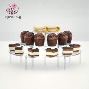 Transparent Removable Acrylic Cake Display Stand for Party Round Cupcake Holder Bakeware Wedding Birthday Party Decoration