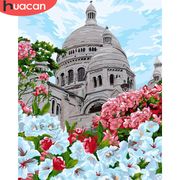 HUACAN Paint By Number City Flower Drawing On Canvas HandPainted Art Gift DIY Pictures By Number Landscape Kits Home Decor