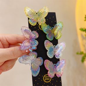 New Super Fairy Butterfly Hairpin Female Color Transparent Mermaid Ji Braided Hairpin Influencer New Style Duckbill Clip Headdress