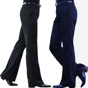 Men Bell Bottom Pants Vintage Flares Formal Dress Trouser Striped Slim Fit  Office Work Casual  HAORUN