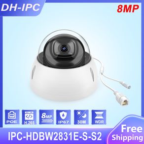 Dahua IPC-HDBW2831E-S-S2 8MP 4K Night Camera IR 30M Dome H.265 POE IP Camera CCTV Security Camera