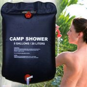 20L Water Bag Foldable Solar Energy Heated Camp PVC Shower Bag Outdoor Camping BBQ Hiking Climbing Travel Picnic Water Storage