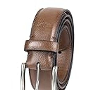 Genuine Leather Belts For Men, 100% Full Grain Mens Belt For Casual Wear,  With Antique Alloy Buckle, Orange, 34 Inch. at  Men's Clothing store