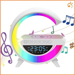 Wireless Charger Speaker Portable Wireless Speaker Alarm Clock Mp3 Player with Night Light and Alarm Clock kiasg kiasg