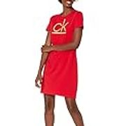 Calvin Klein Women's Logo T-Shirt Dress, Red, L