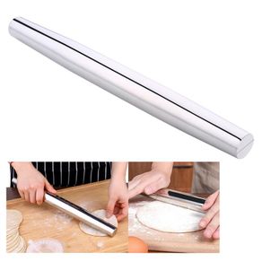 Creative Practical Stainless Steel Rolling Pin With Non-Stick Wooden Handle Pastry Dough Flour Roller Kitchen DIY Pasta Tools