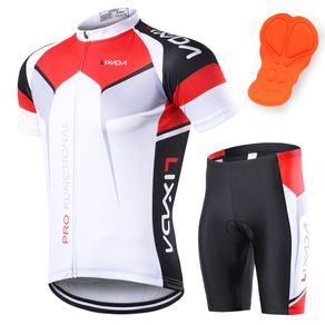 [Lixada SG Mall] Men Breathable Quick Dry Comfortable Short Sleeve Jersey + Padded Shorts Cycling Clothing Set Riding Sportswear