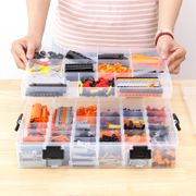 Building Blocks Lego Toys Large Capacity Hand Kids Storage Case Clear Plastic Organizer Box Can Adjust The Storage Space