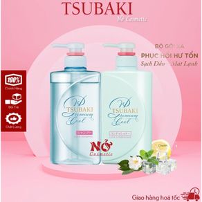 Combo Conditioner - TSUBAKI Green Shampoo Clean Cool Oil - Repair Damage | Tsubaki Premium Cool SET 490ml cosmetic Blooming