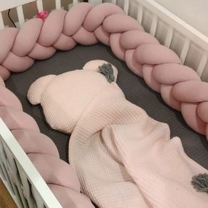 2M/3M Baby Bed Bumper Crib Bumper for Infant Baby Cot Bumper Knot Braid Crib Protector Bumper
