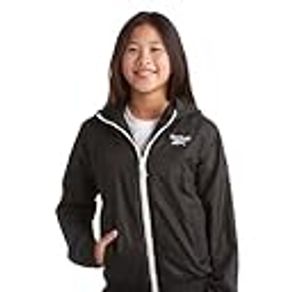 Reebok Girls' Jacket - Weather Resistant Polar Fleece Lined Windbreaker Coat, Storm Guard Hood - Light Jacket for Girls, 7-16