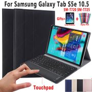 Samsung Leather Cover Case with Touchpad Keyboard For Samsung Galaxy Tab S5E 10.5 SM-T720 SM-T725 T720 T725 Detachable Magnetic Bluetooth Trackpad Keyboard Slim Flip Leather Cover Tablet Shell