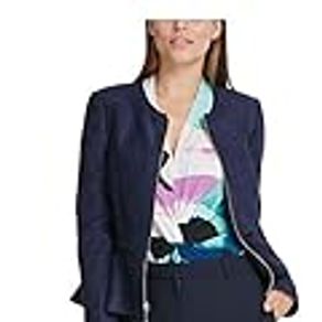 DKNY Womens Navy Zip Up Jacket Size 6P