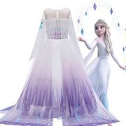 Princess Elsa Dress Role Play Prom Party Dress Snow Queen Frozen Girls Dress Anna Christmas Cosplay Costume Kids Clothes