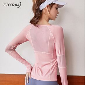 Women's Sports Wear Fitness Women Jersey knitting Long Sleeve Gym Woman  Tight Sport Shirt Yoga Top Female Workout Tops T shirt Prices and Specs in  Singapore, 02/2024