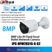 Dahua 8MP 4K POE Mini camera IPC-HFW2831S-S-S2 Starlight 30m IP67 Outdoor Waterproof Bullet Starlight Camera English Version