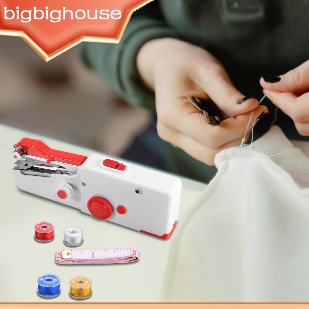 Portable Mini Handheld sewing machines Stitch Sew needlework Cordless  Clothes Fabrics Electric Sewing Machine Stitch Set