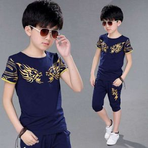 ✸Boys' suit summer new children's short-sleeved pants two-piece children's clothing