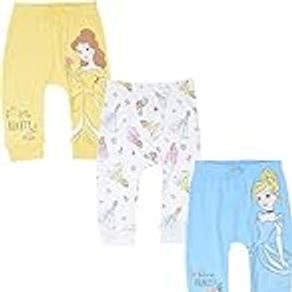 Disney Princess Baby Girls 3 Pack Pants Cinderella Belle Ariel Aurora 18 Months