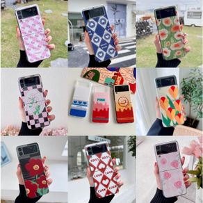 Samsung Colorful Oil Painting Flower Galaxy Z Flip 3 5G PC Phone Case Hard Shell Transparent Shockproof Creative Phone C
