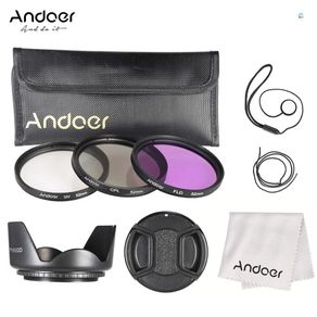 (ahowsg)Andoer 52mm Filter Kit (UV+CPL+FLD) + Nylon Carry Pouch + Lens Cap + Lens Cap Holder + Lens Hood + Lens Cleaning Cloth