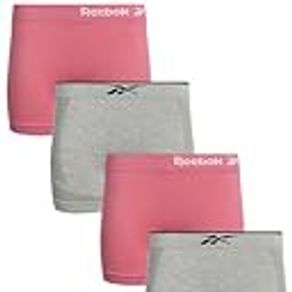 Reebok Women's Underwear - Seamless Boyshort Panties (4 Pack), Size Large, CharcoalRhubarb