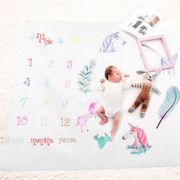 Infant Baby Milestone Blanket Photo Photography Prop Blankets Backdrop Cloth Calendar Unicorn Bebe Boy Girl Photo Accessories